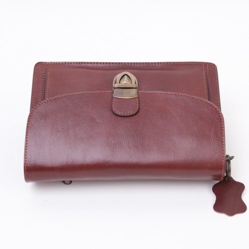 Autóstáska férfi 69-0001 Áthajtós Barna bőr 