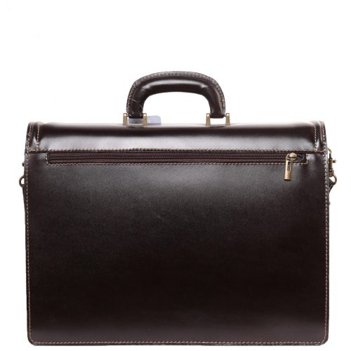 VALÓDI BŐR 3 rekeszes elől zsebes barna férfi aktatása