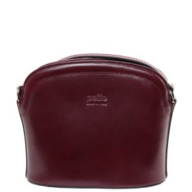 OLASZ BŐR íves kicsi Bordó női elegáns oldaltáska