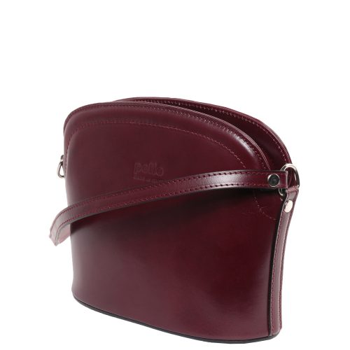 OLASZ BŐR íves kicsi Bordó női elegáns oldaltáska