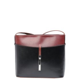 Táska Olasz bőr 5085 Bis Fekete-Barna kisebb